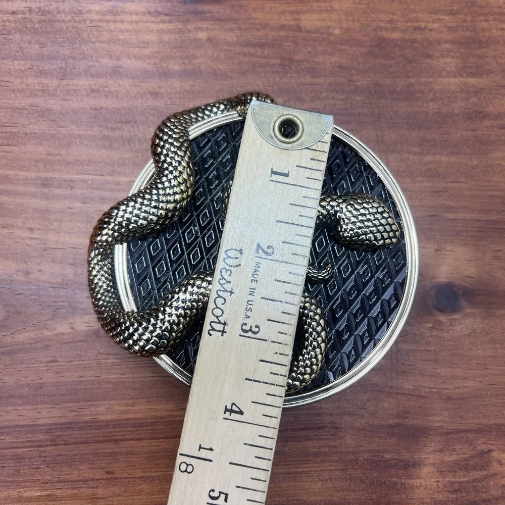 Bath & Body Works Gold Snake Black Glass Halloween 3-Wick Candle Lid - LID ONLY